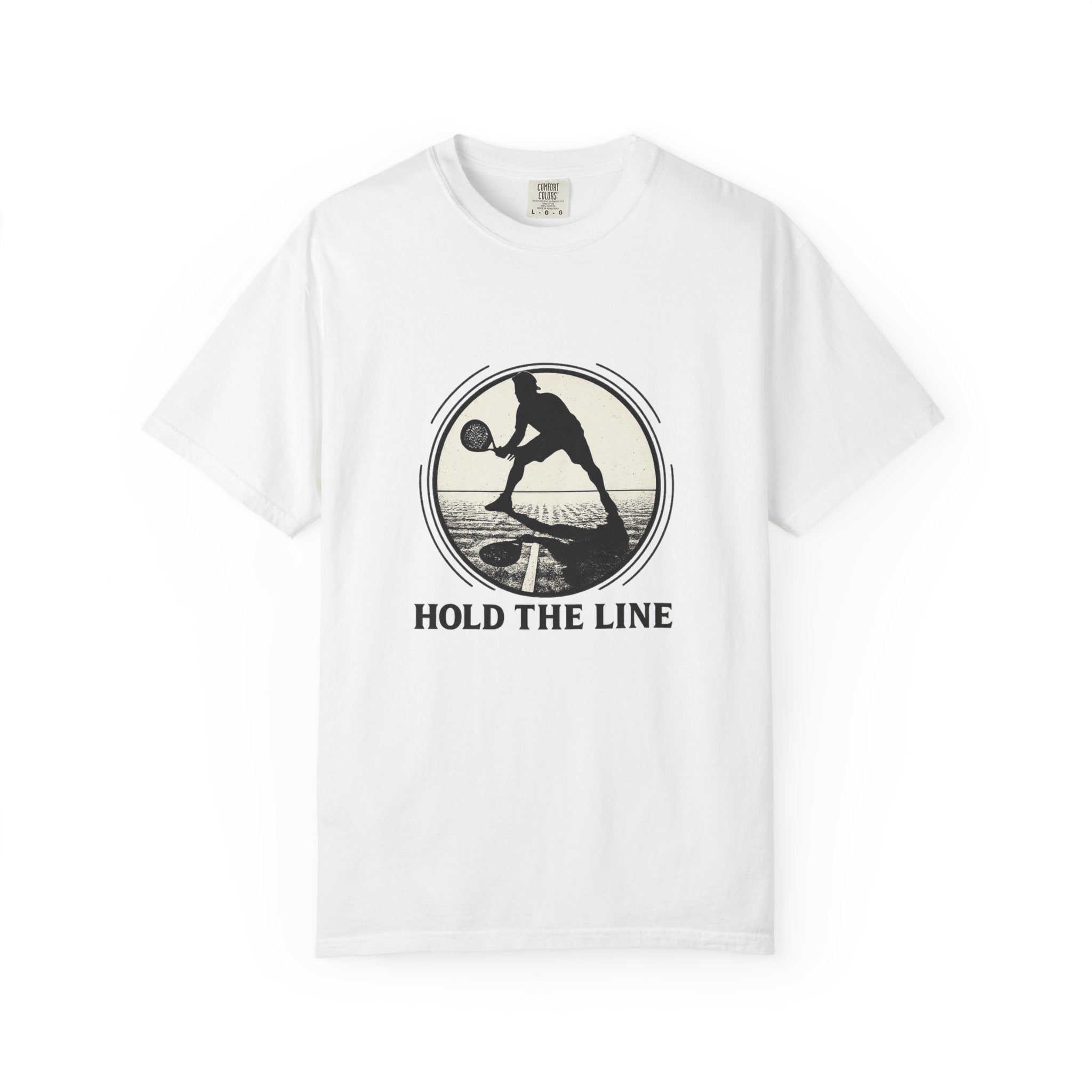 Hold The Line Padel Tennis T-Shirt — Vintage Player Silhouette Tee