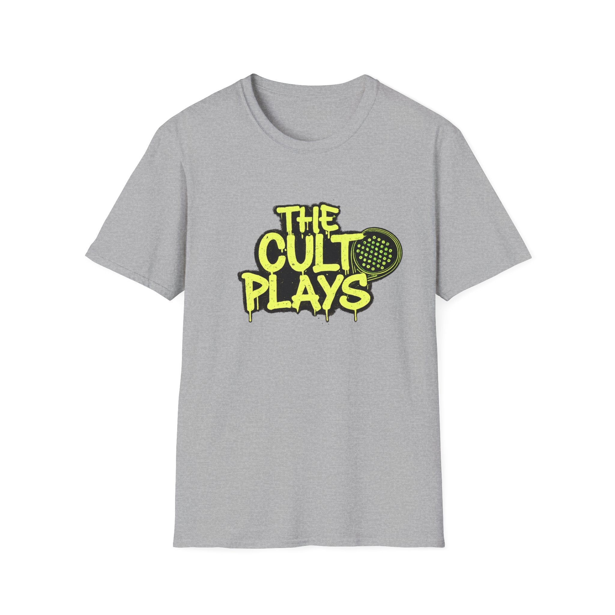 The Cult Plays Graphic T‑Shirt — Retro Neon Padel Design