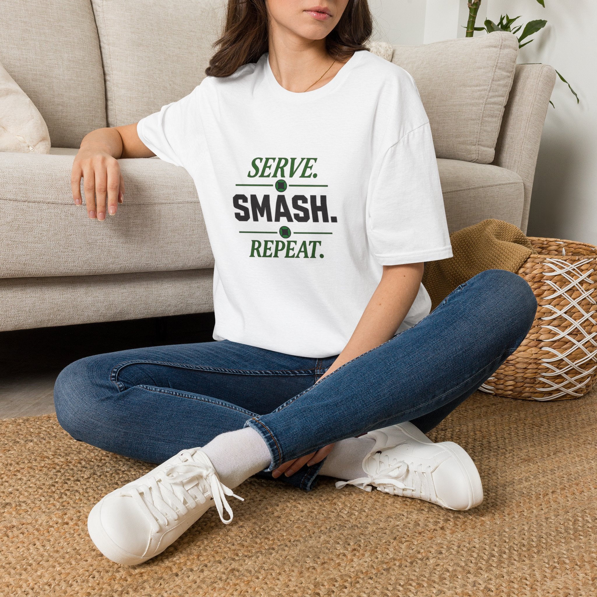 T-Shirt — "Serve. Smash. Repeat." Tennis Tee, Padel Racket Shirt for Players & Fans
