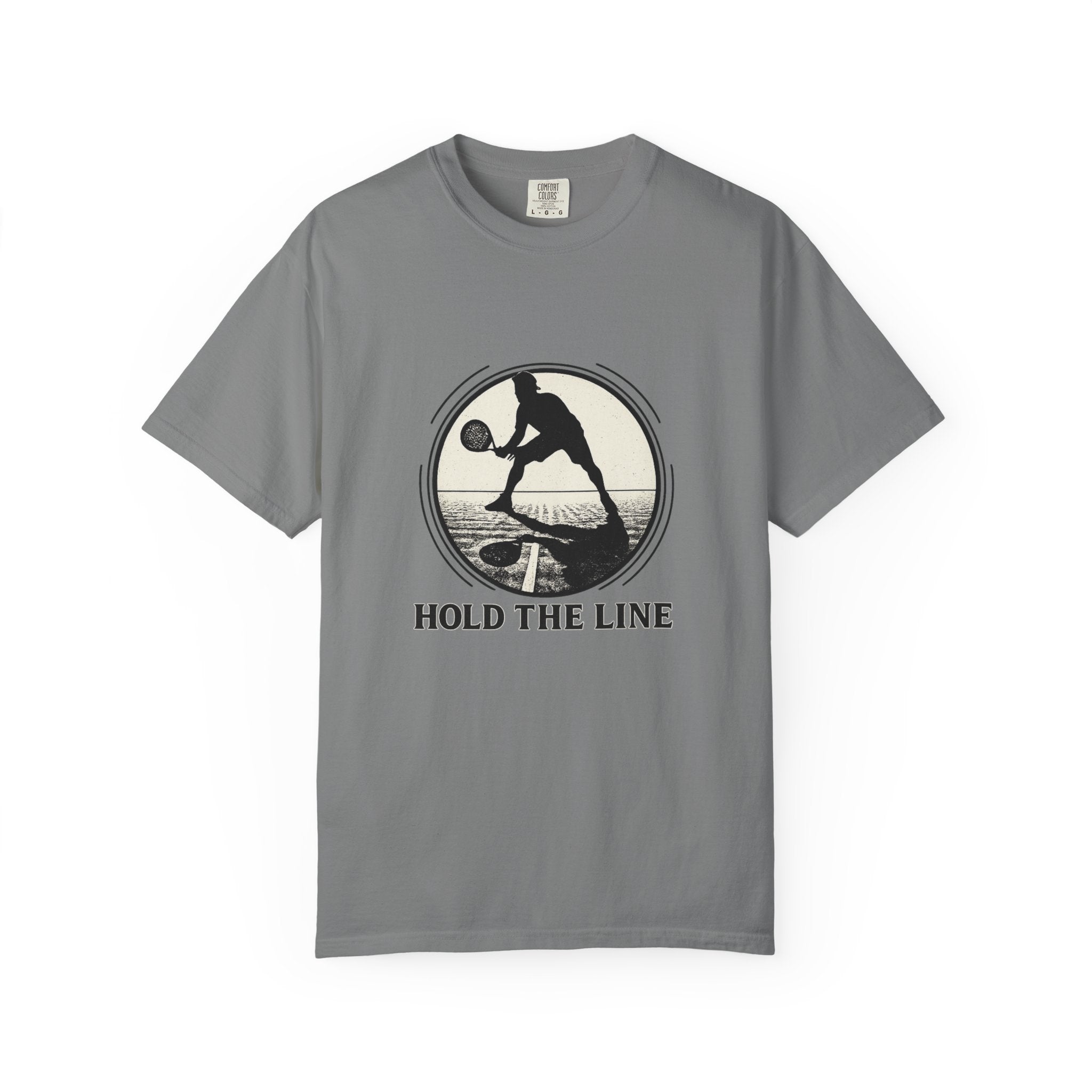 Hold The Line Padel Tennis T-Shirt — Vintage Player Silhouette Tee