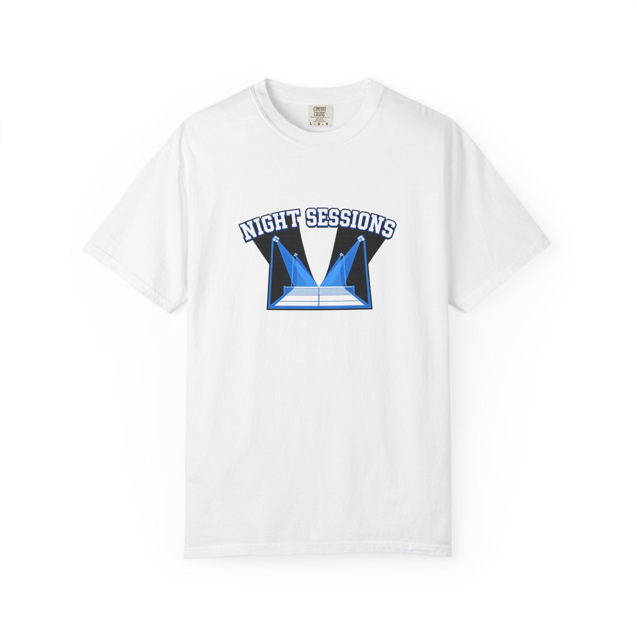 Night Sessions T‑Shirt — Blue Stage Lights Graphic Tee