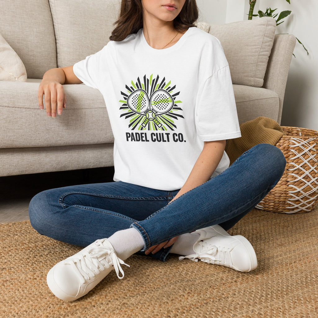 Padel Cult Co. T-Shirt — Graphic Cross Padel Racket Tee for Players & Fans