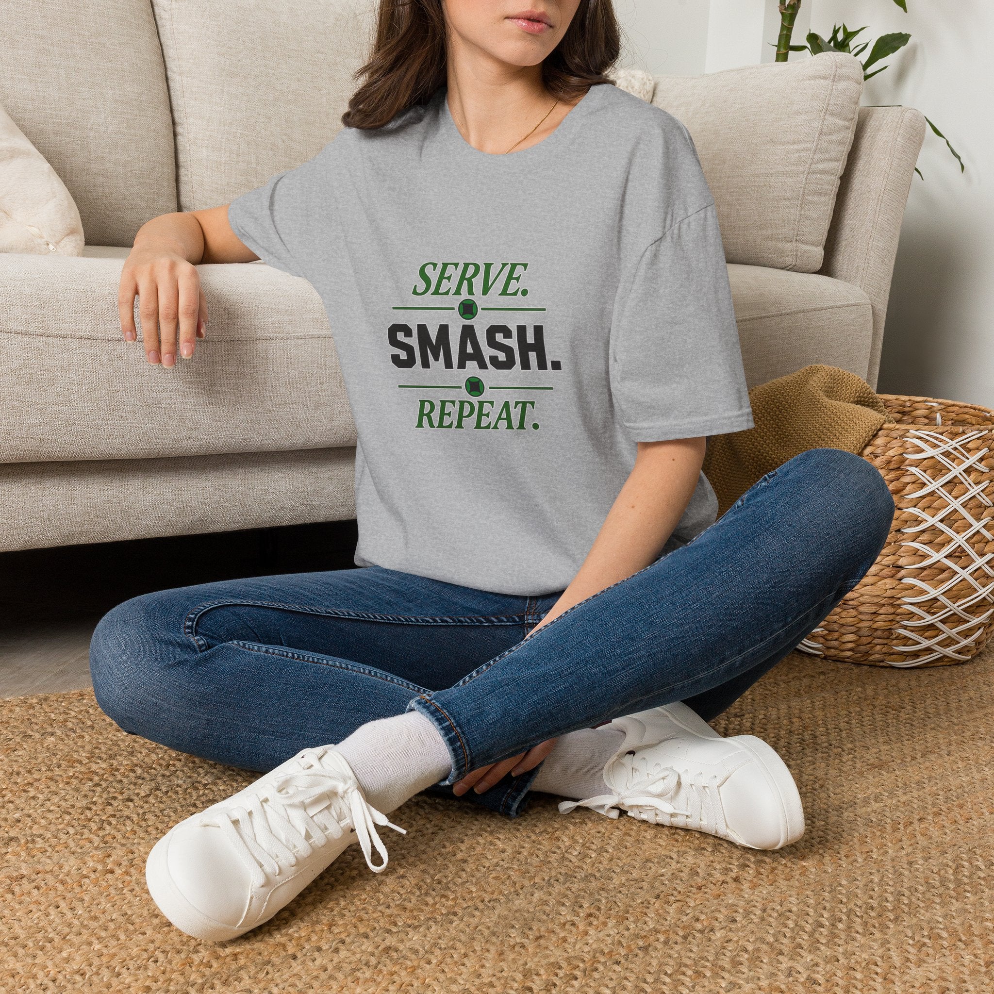 T-Shirt — "Serve. Smash. Repeat." Tennis Tee, Padel Racket Shirt for Players & Fans