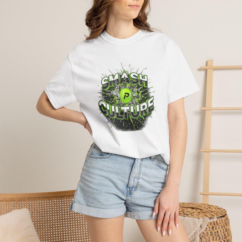 Smash Culture Graphic T-Shirt — Neon Green Retro Burst Design