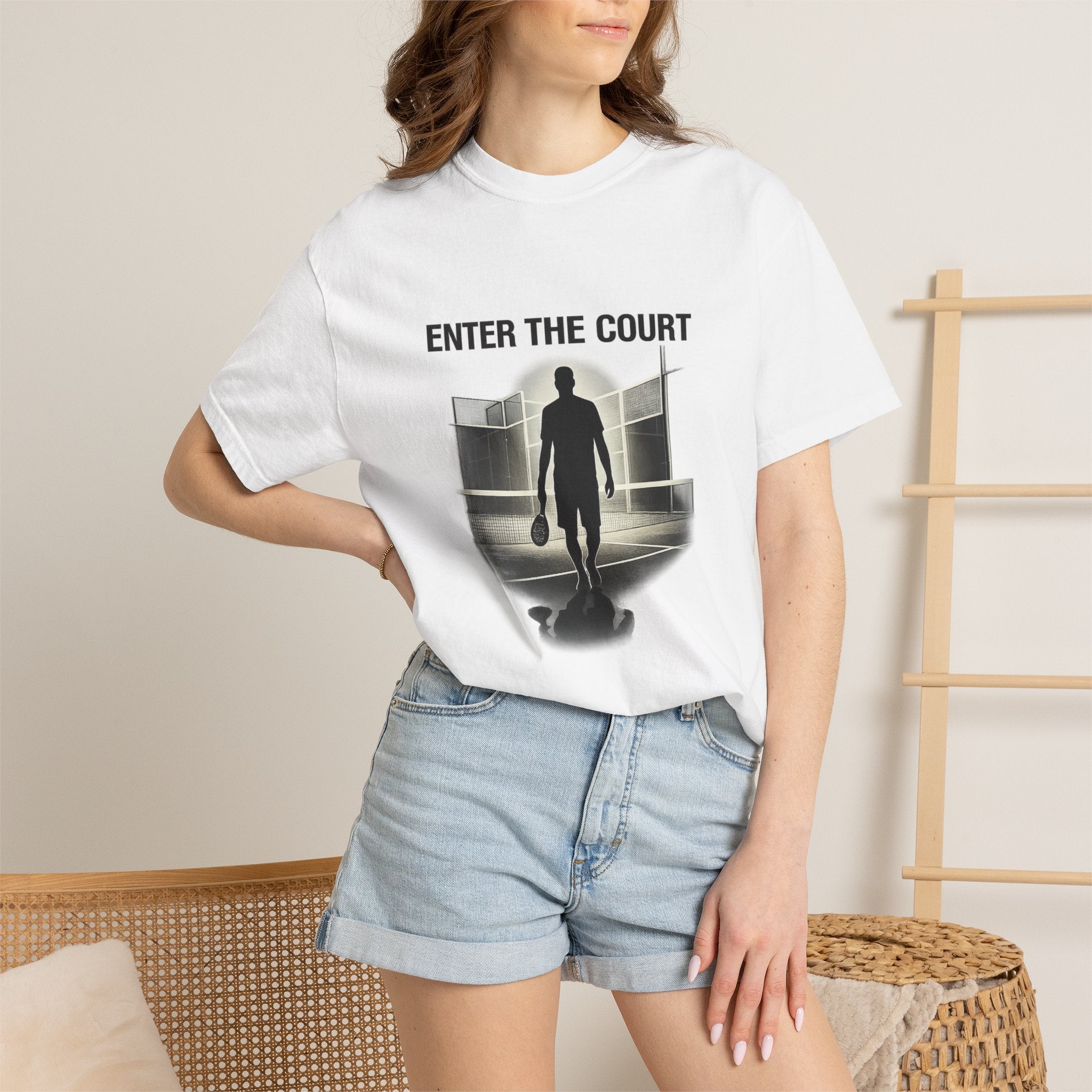 Padel Tennis T-Shirt — “Enter the Court” Silhouette Tee