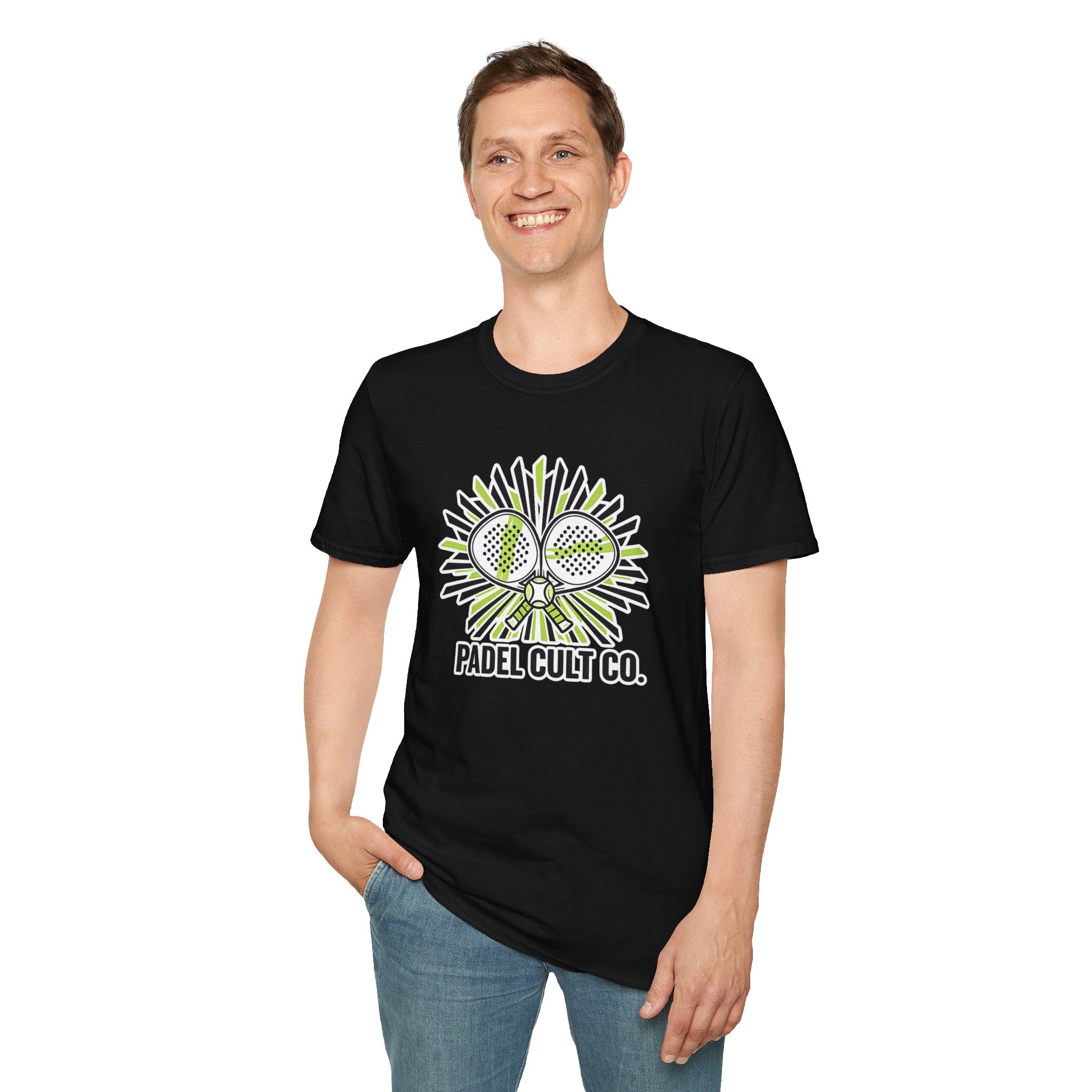 Padel Cult Co. T-Shirt — Graphic Cross Padel Racket Tee for Players & Fans