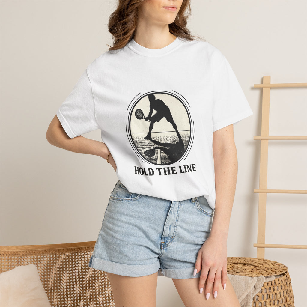 Hold The Line Padel Tennis T-Shirt — Vintage Player Silhouette Tee