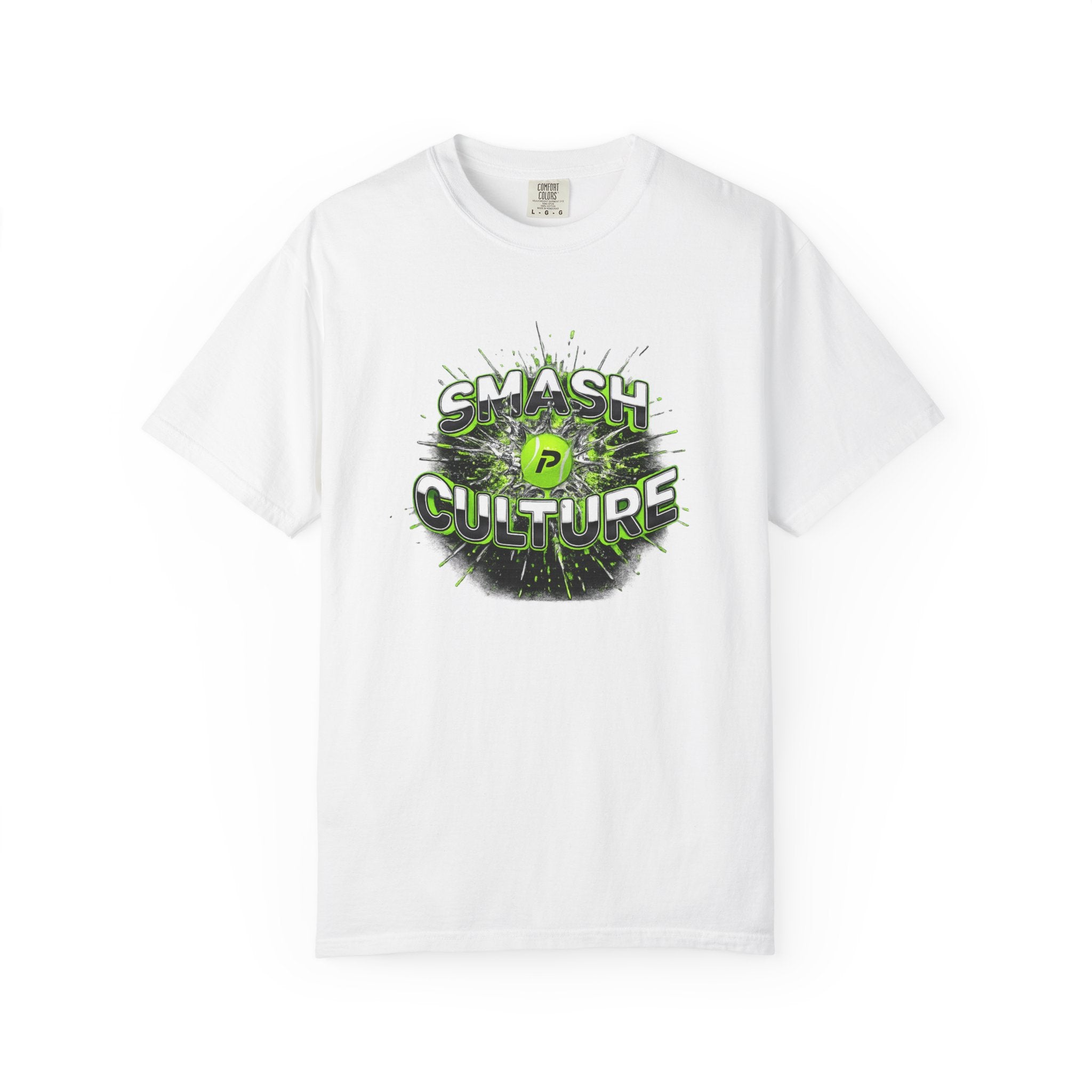 Smash Culture Graphic T-Shirt — Neon Green Retro Burst Design