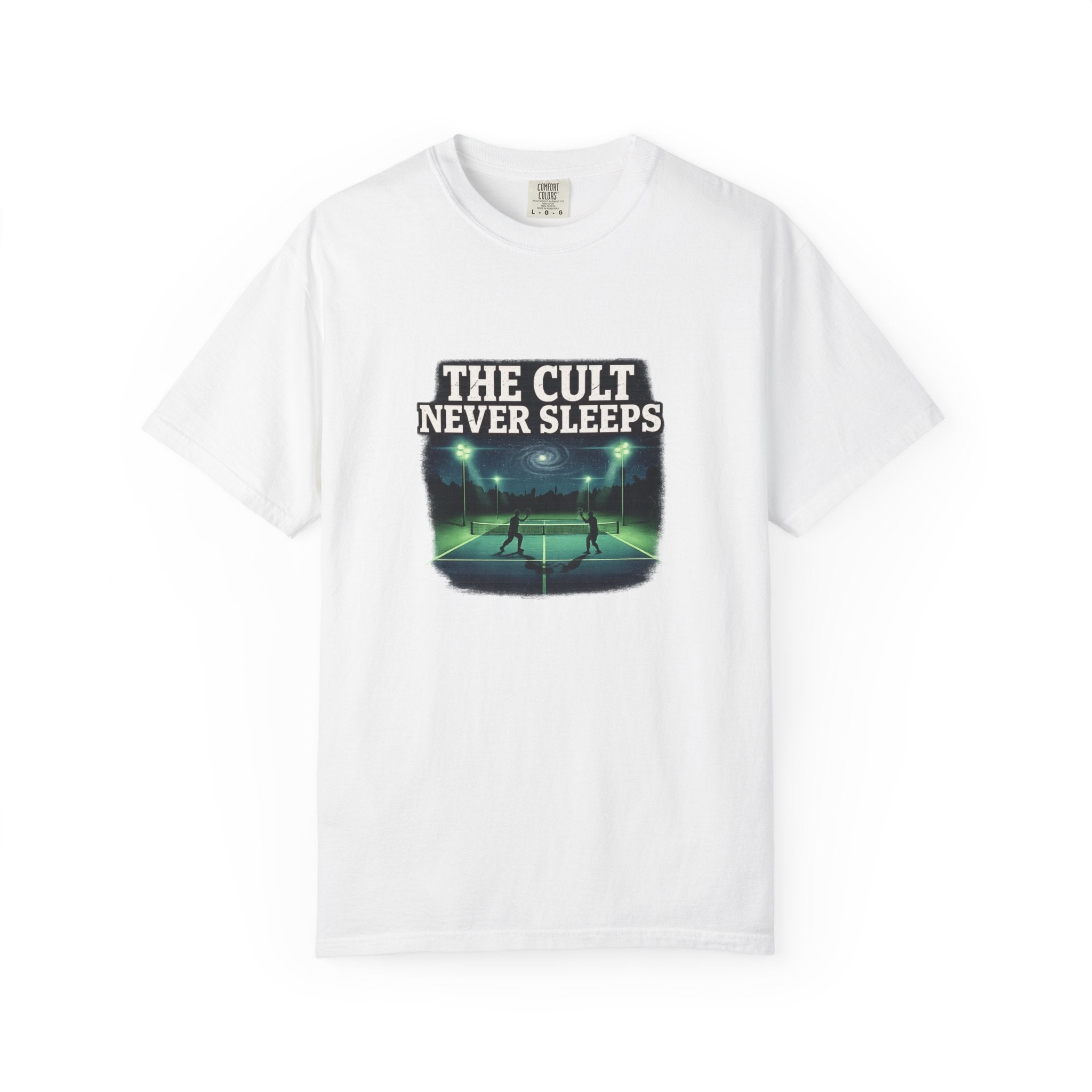 The Cult Never Sleeps T-Shirt — Retro Nightscape Tee