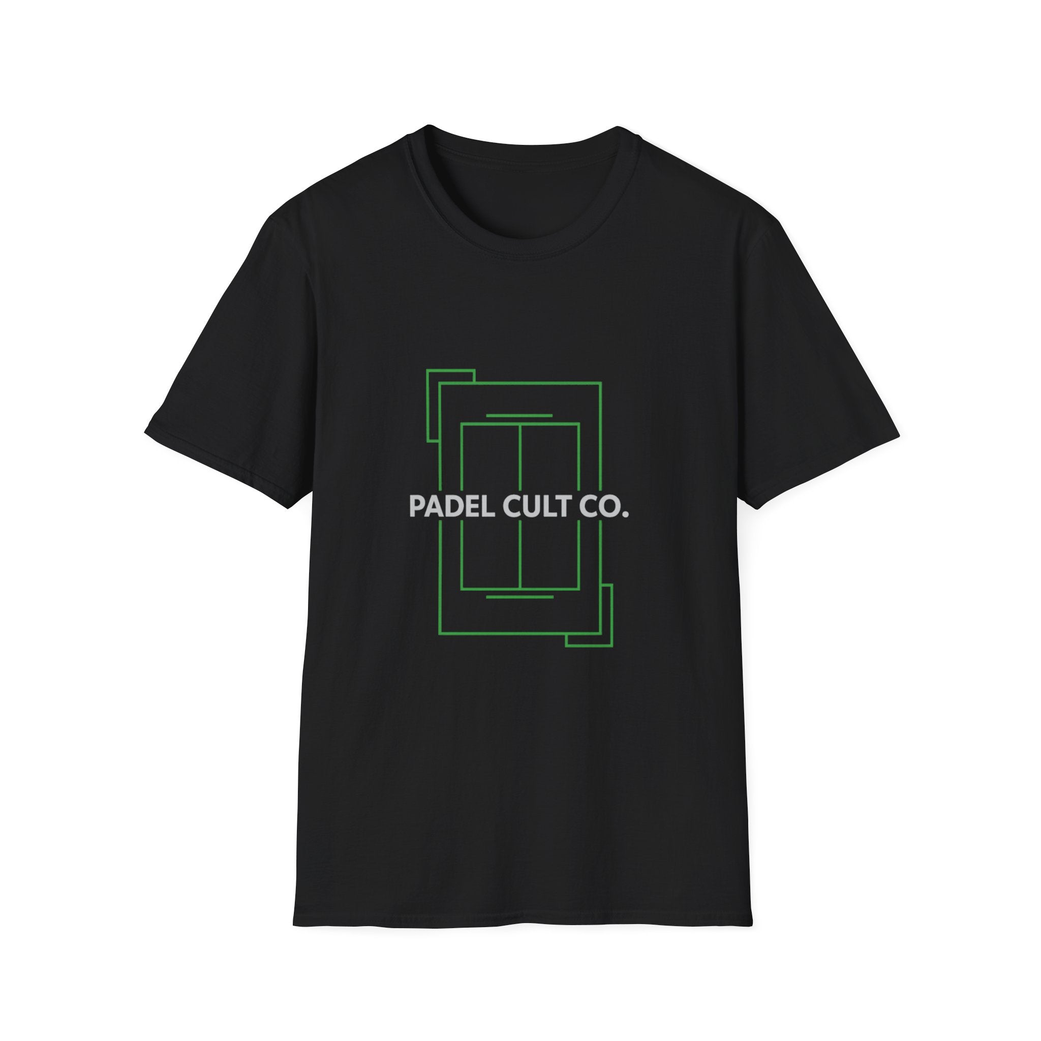 Padel Cult Co. Minimal Graphic T‑Shirt — Modern Padel Court Logo Tee