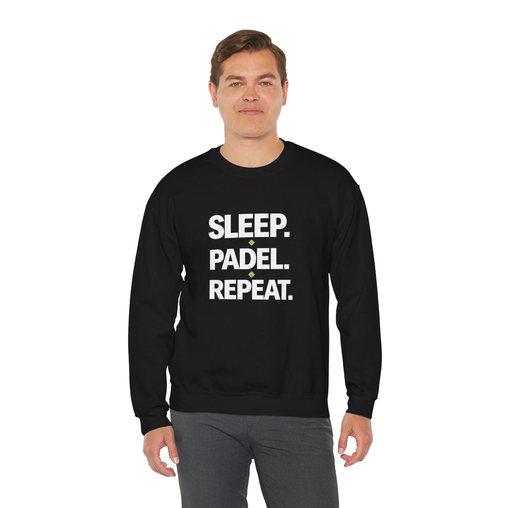 Padel Crewneck Sweatshirt — "Sleep. Padel. Repeat." Casual Sports Pullover
