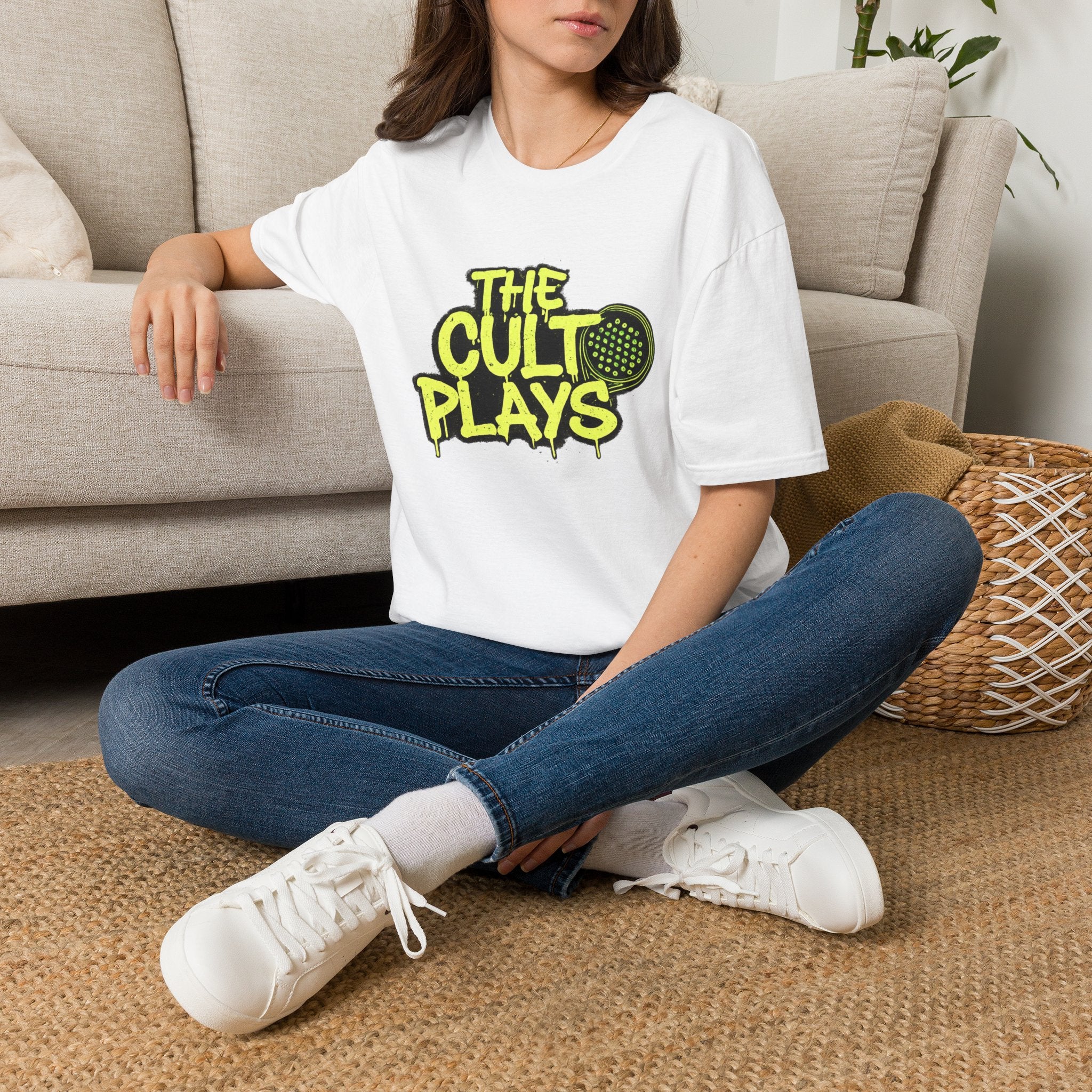 The Cult Plays Graphic T‑Shirt — Retro Neon Padel Design